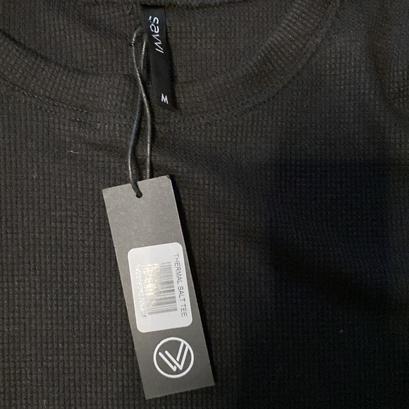 SAVVI Medium Black Crew Neck Thermal SALT T-Shirt - Picture 9 of 11